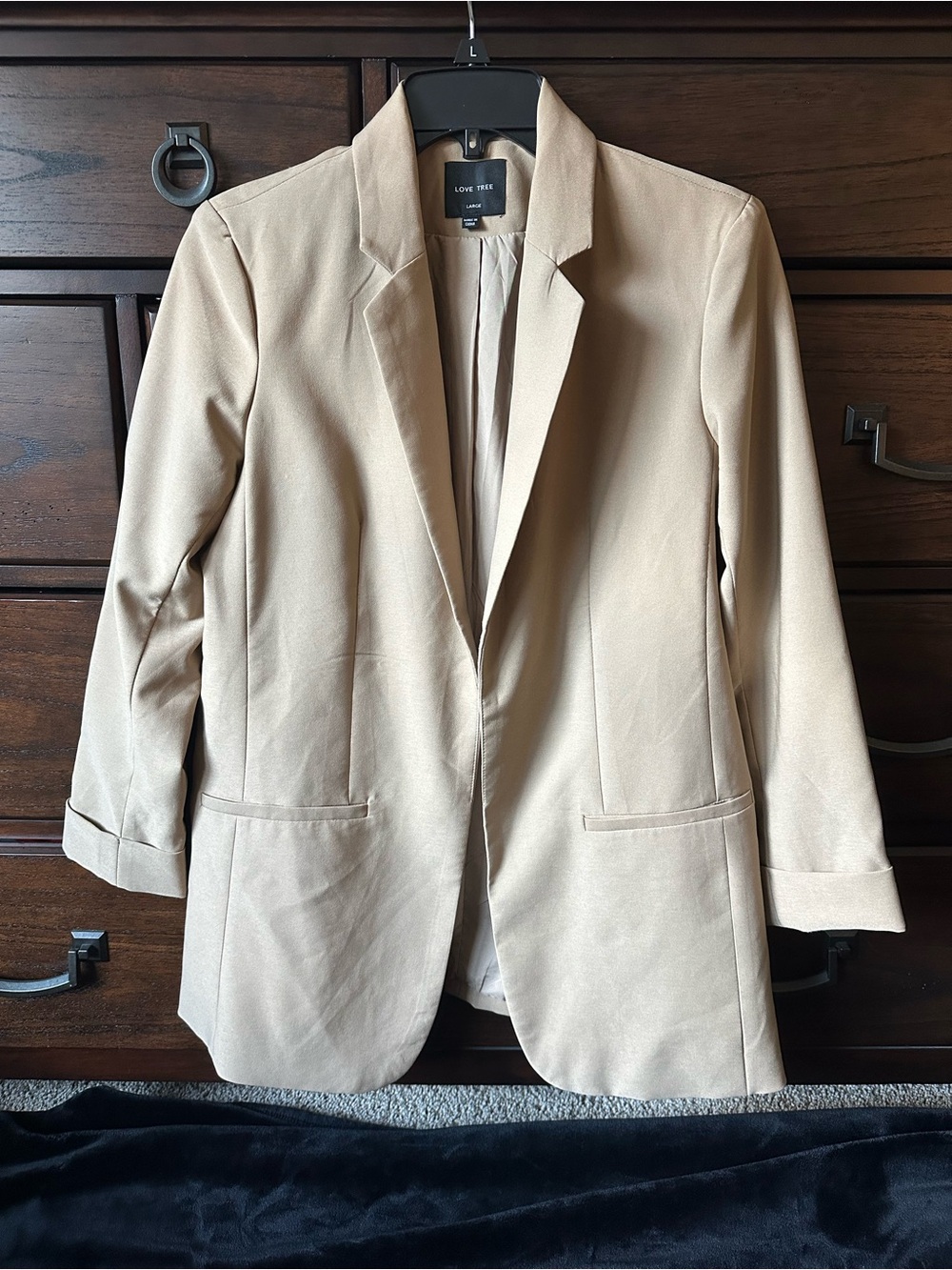 Love Tree Boutique Women's Tan Blazer Jacket